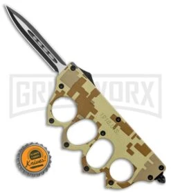 1918 Tan Digital Camo OTF Automatic Knuckle Knife - Dagger Two-Tone -Best Knifes Shop 1918 Tan Digital Camo OTF Auto Knuckle Dagger TT GX 36188 jr bottlecap large