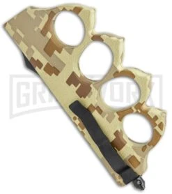 1918 Tan Digital Camo OTF Automatic Knuckle Knife - Dagger Two-Tone -Best Knifes Shop 1918 Tan Digital Camo OTF Auto Knuckle Dagger TT GX 36188 jr side large