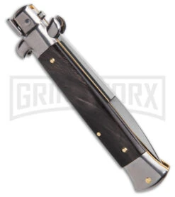 9" Frank B. Buffalo Horn Automatic Stiletto Knife - Bayonet 7 9" Frank B. Buffalo Horn Automatic Stiletto Knife - Bayonet -Best Knifes Shop 9in Frank B Buffalo Horn Automatic Stiletto Knife Bayo GX 41635 hd side large