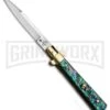 AGA Campolin 10" Abalone Frosolone Stiletto Automatic Knife - Bayonet -Best Knifes Shop AGA Campolin 10in Frosolone Bayo Stiletto Abalone Polish BHQ 71498 jr large