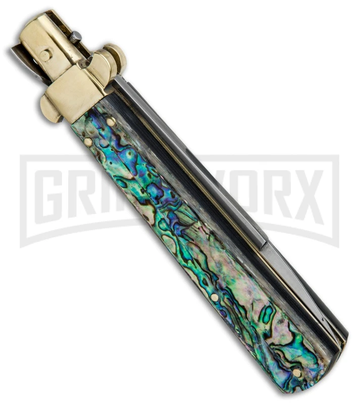 AGA Campolin 10" Abalone Frosolone Stiletto Automatic Knife - Bayonet 5 AGA Campolin 10" Abalone Frosolone Stiletto Automatic Knife - Bayonet - Image 3