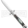 AGA Campolin 9" Stiletto Swinguard Brazilian Horn Automatic Knife - Dagger -Best Knifes Shop AGA Campolin 9 Swinguard Automatic Knife Brazilian Horn 5.75 Satin Dagger BHQ 121424 LS large