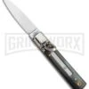 AGA 6" Mini Classic Lever Lock Dark Horn Automatic Knife - Satin Plain 1 AGA 6" Mini Classic Lever Lock Dark Horn Automatic Knife - Satin Plain -Best Knifes Shop AGA Classic 6in LL Auto Dark Horn Satin GX 36957 jr large