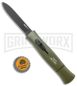 AKC 007 Concord NATO Military OD Green OTF Automatic Knife - Black Flat -Best Knifes Shop AKC 007 Concord NATO Military OTF Auto Green Black Flat BHQ 138956 jr bottlecap large