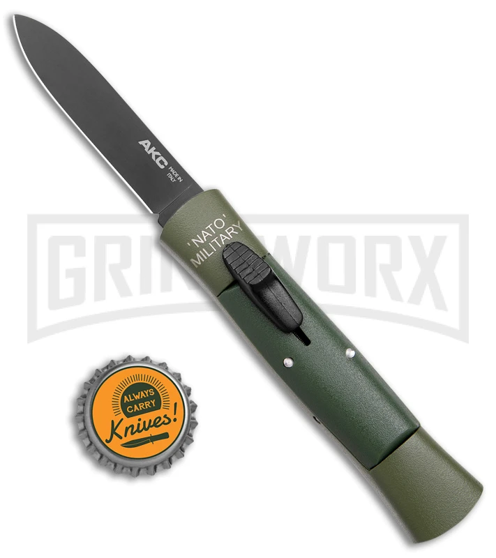 AKC 007 Concord NATO Military Green OTF Automatic Knife - Black Flat 6 AKC 007 Concord NATO Military Green OTF Automatic Knife - Black Flat - Image 4