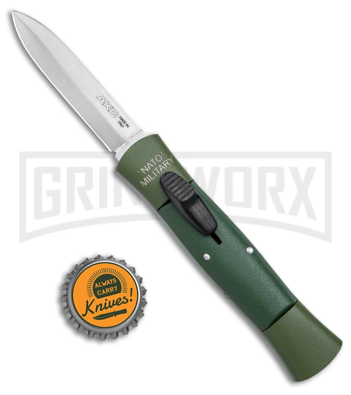 AKC 007 Concord NATO Military OD Green OTF Automatic Knife - Satin Dagger 6 AKC 007 Concord NATO Military OD Green OTF Automatic Knife - Satin Dagger - Image 4