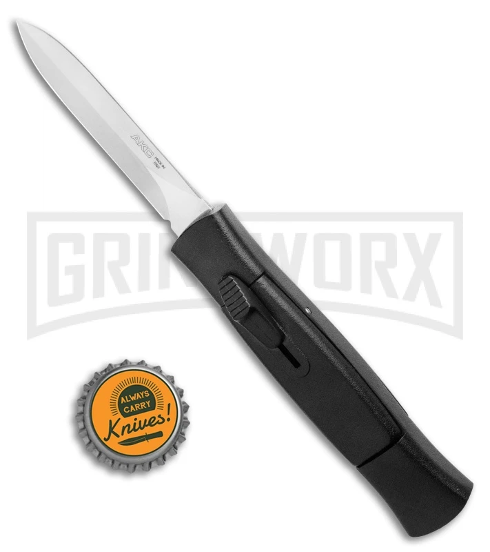 AKC 007 Concord Black OTF Automatic Knife - Dagger Satin 6 AKC 007 Concord Black OTF Automatic Knife - Dagger Satin - Image 4