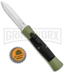 AKC 007 Concord Green/Black OTF Automatic Knife - Dagger Satin -Best Knifes Shop AKC 007 Concord OTF Green Satin Dagger GX 30502 jr bottlecap large