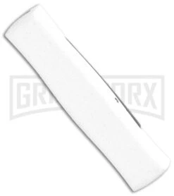 AKC Minion Concord White/Black OTF Automatic Knife - Spear Point Satin Plain -Best Knifes Shop AKC 007 Mini Concord OTF Auto White Black Satin BHQ 135712 jr side large