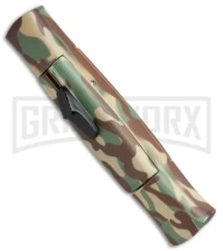 AKC 077 Concord Green Camo OTF Automatic Knife - Flat Gold Plain -Best Knifes Shop AKC 077 Concord OTF Green Camo Gold BHQ 72047 jr spine large