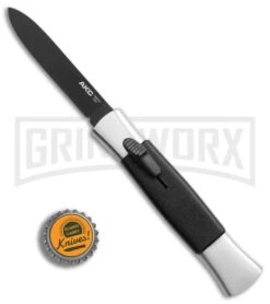 AKC 077 Concord Polish/Black OTF Automatic Knife - Flat Black Plain -Best Knifes Shop AKC 077 Concord Polish Black flat black plain BP 22707 er bottlecap large