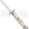AKC 10" Italian Stiletto Swinguard Sim Ivory Automatic Knife - Bayonet -Best Knifes Shop AKC 10in Italian Swinguard Sim Ivory Auto Bayo BHQ 138560 jr large