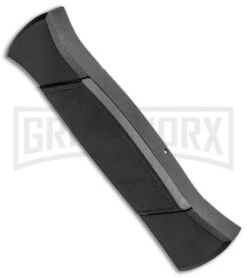 AKC 777 Blackfinger Black OTF Automatic Knife - Dagger Satin Plain -Best Knifes Shop AKC 777 Blackfinger Dagger OTF Auto Black Satin BHQ 50807 jr side large