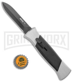 AKC 777 Blackfinger Brushed Aluminum OTF Automatic Knife - Dagger Black Plain -Best Knifes Shop AKC 777 Blackfinger Dagger OTF Auto Brushed Black BHQ 138853 jr bottlecap large