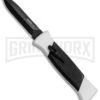 AKC 777 Blackfinger Tactical White/Blk OTF Automatic Knife - Dagger Black Plain -Best Knifes Shop AKC 777 Blackfinger Dagger OTF White Black BHQ 82047 jr large