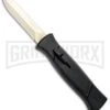 AKC 777 Blackfinger Black OTF Automatic Knife - Dagger Gold Plain -Best Knifes Shop AKC 777 Blackfinger OTF Auto Black Gold Dagger BHQ 92040 jr large