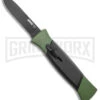 AKC 777 Blackfinger Green/Black OTF Automatic Knife - Black Plain -Best Knifes Shop AKC 777 Blackfinger OTF Auto Green Black Black Flat BHQ 138920 jr large
