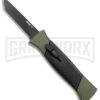 AKC 777 Blackfinger Green/Black OTF Automatic Knife - Black Tanto -Best Knifes Shop AKC 777 Blackfinger OTF Auto Green Black Black Tanto BHQ 153513 jr large