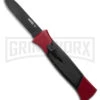 AKC 777 Blackfinger Red/Black OTF Automatic Knife - Black Plain -Best Knifes Shop AKC 777 Blackfinger OTF Automatic Knife Red Black 3.375in Black Flat BHQ 184000 hd large