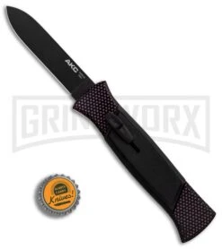 AKC 777 Blackfinger Sim Carbon Fiber OTF Automatic Knife - Black Plain -Best Knifes Shop AKC 777 Blackfinger Sim Carbon Fiber Black Flat BHQ 90290 er bottlecap large