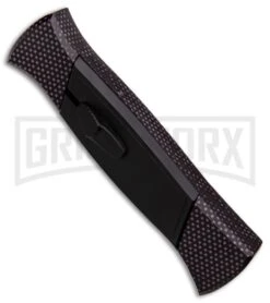 AKC 777 Blackfinger Sim Carbon Fiber OTF Automatic Knife - Black Plain -Best Knifes Shop AKC 777 Blackfinger Sim Carbon Fiber Black Flat BHQ 90290 er spine large