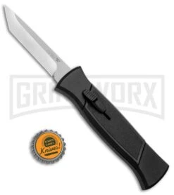 AKC 777 Blackfinger Black OTF Automatic Knife - Stonewash Tanto -Best Knifes Shop AKC 777 Blackfinger Tanto OTF Auto Black SW BHQ 87413 jr bottlecap 2 large