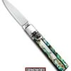 AKC 6" Mini Classic Lever Lock Abalone Automatic Knife - Satin Plain -Best Knifes Shop AKC Classic Lever Lock Abalone BHQ 94620 ns large