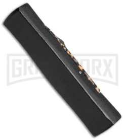 AKC Minion Concord Leopard OTF Automatic Knife - Flat Black Plain -Best Knifes Shop AKC Concord Minion Leopard Flat Blk BP 18949 jr side large