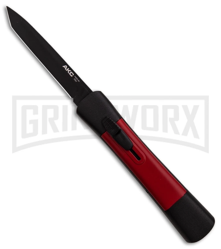 AKC Concord Black/Red OTF Automatic Knife - Tanto Black Plain 3 AKC Concord Black/Red OTF Automatic Knife - Tanto Black Plain