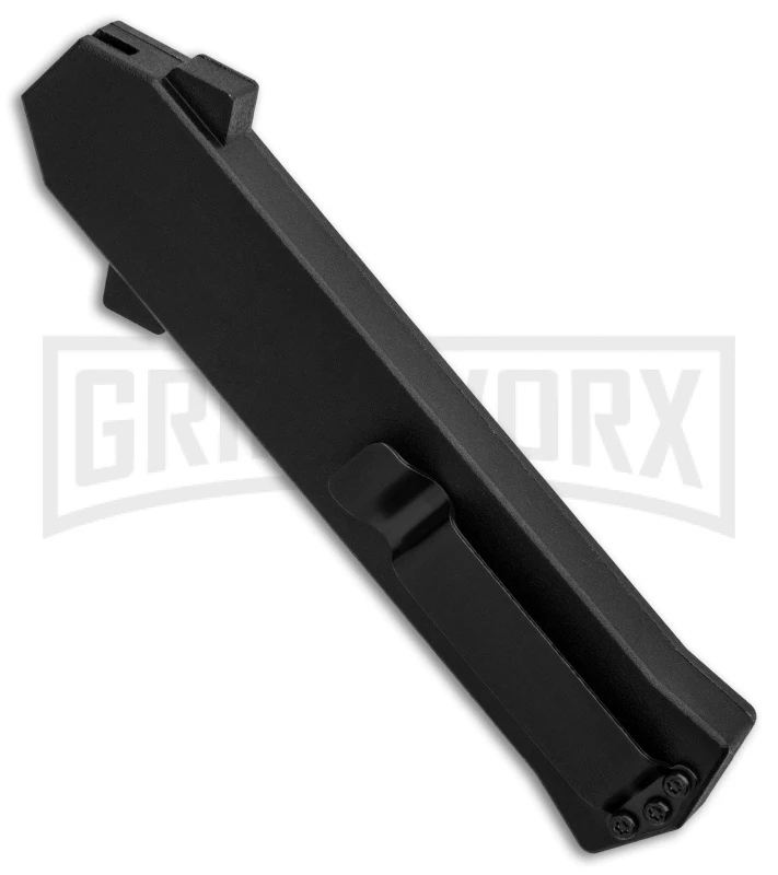 AKC F-16 Brass D/A OTF Automatic Knife - Dagger Satin Plain 4 AKC F-16 Brass D/A OTF Automatic Knife - Dagger Satin Plain - Image 2