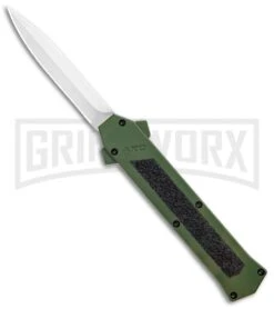 AKC F-16 OD Green D/A OTF Automatic Knife - Dagger Satin Plain