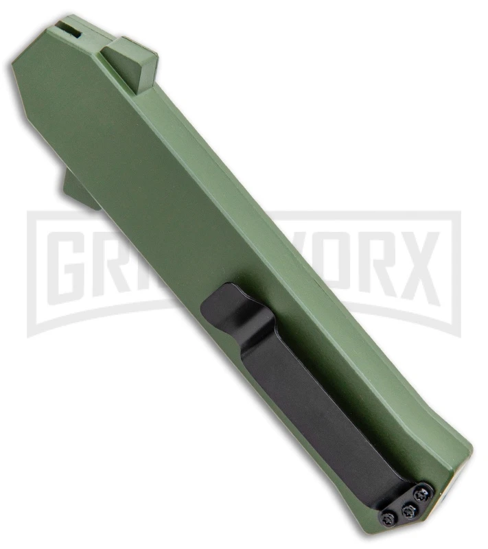 AKC F-16 OD Green D/A OTF Automatic Knife - Dagger Satin Plain 5 AKC F-16 OD Green D/A OTF Automatic Knife - Dagger Satin Plain - Image 3