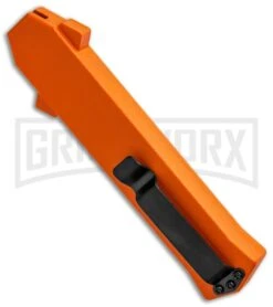 AKC F-16 Orange D/A OTF Automatic Knife - Dagger Satin Plain -Best Knifes Shop AKC F 16 DA Dagger OTF Auto Orange Satin BHQ 91966 jr side large