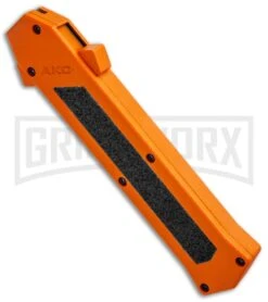 AKC F-16 Orange D/A OTF Automatic Knife - Dagger Satin Plain -Best Knifes Shop AKC F 16 DA Dagger OTF Auto Orange Satin BHQ 91966 jr spine large