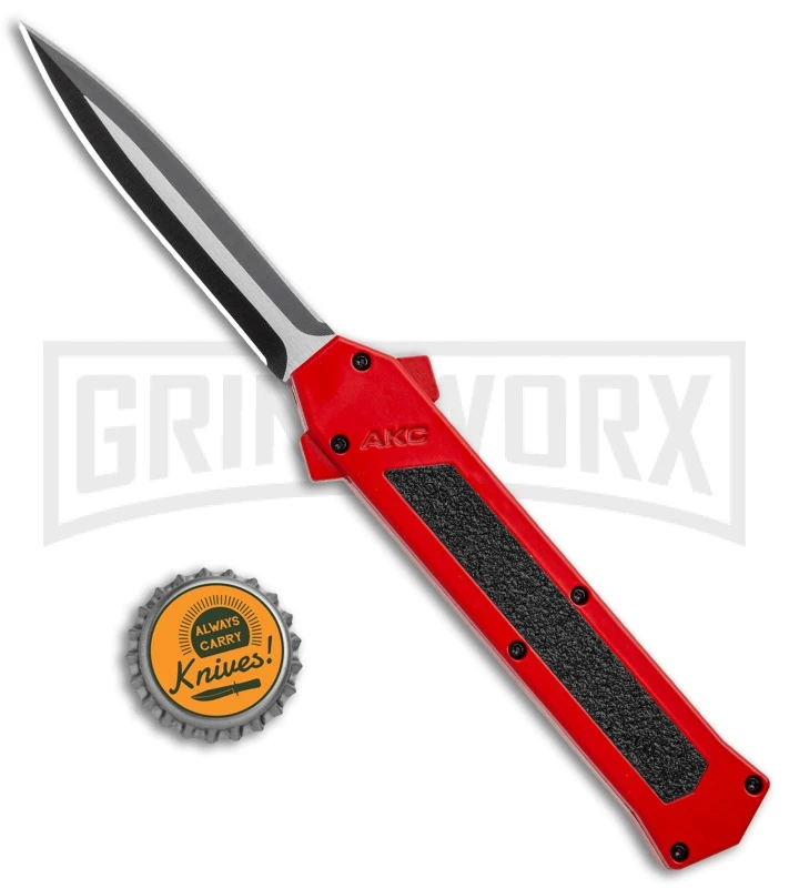 AKC F-16 Red D/A Dagger OTF Automatic Knife - Dagger Two Tone Plain 6 AKC F-16 Red D/A Dagger OTF Automatic Knife - Dagger Two Tone Plain - Image 4