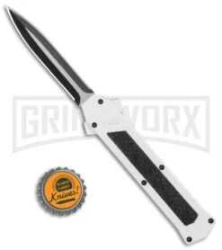 AKC F-16 White D/A OTF Automatic Knife - Dagger Two Tone Plain 9 AKC F-16 White D/A OTF Automatic Knife - Dagger Two Tone Plain -Best Knifes Shop AKC F 16 DA Dagger OTF Auto White TT BHQ 114659 jr bottlecap large