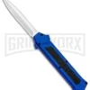 AKC F-16 Blue D/A OTF Automatic Knife - Dagger Satin Plain -Best Knifes Shop AKC F 16 DA Dagger OTF Blue Satin BHQ 93753 jr large