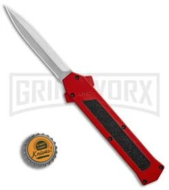 AKC F-16 Red D/A OTF Automatic Knife - Dagger Satin Plain -Best Knifes Shop AKC F 16 DA Dagger Red Satin BHQ 87409 er bottlecap large