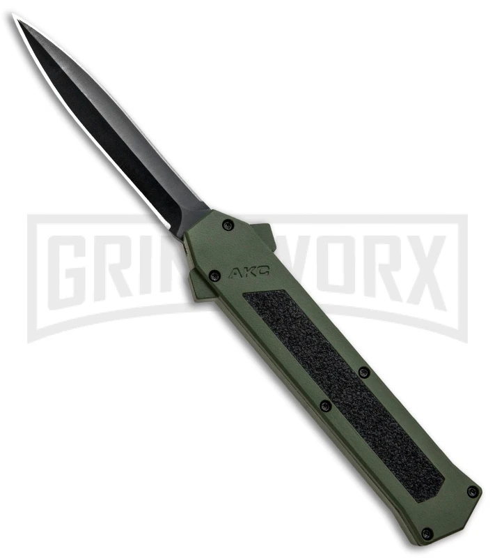 AKC F-16 Green D/A OTF Automatic Knife - Dagger Black Plain 3 AKC F-16 Green D/A OTF Automatic Knife - Dagger Black Plain