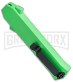AKC F-16 Green D/A OTF Automatic Knife - Bayo Satin Plain -Best Knifes Shop AKC F 16 Green DA OTF Bayo Satin Plain BP 23855 jr side large