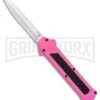 AKC F-16 Pink D/A OTF Automatic Knife - Bayonet Satin Plain -Best Knifes Shop AKC F 16 Pink DA OTF Auto Bayo Satin GX 37618 jr large