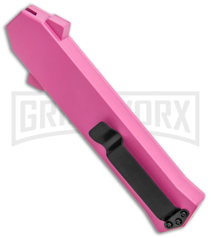 AKC F-16 Pink D/A OTF Automatic Knife - Dagger Satin Plain 5 AKC F-16 Pink D/A OTF Automatic Knife - Dagger Satin Plain - Image 3