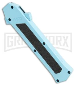 AKC F-16 Teal D/A OTF Automatic Knife - Bayonet Two Tone Plain 7 AKC F-16 Teal D/A OTF Automatic Knife - Bayonet Two Tone Plain -Best Knifes Shop AKC F 16 Teal DA OTF Auto Bayo TT Plain GX 35011 jr spine large