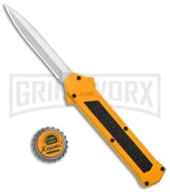 AKC F-16 Yellow D/A OTF Automatic Knife - Dagger Satin Plain 9 AKC F-16 Yellow D/A OTF Automatic Knife - Dagger Satin Plain -Best Knifes Shop AKC F 16 Yellow DA OTF Auto Dagger Satin GX 37626 jr bottlecap large