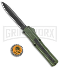 AKC F-20 Green D/A OTF Automatic Knife - Black Plain 9 AKC F-20 Green D/A OTF Automatic Knife - Black Plain -Best Knifes Shop AKC F 20 DA Dagger OTF Auto OD Green Black BHQ 140846 jr bottlecap large