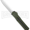 AKC F-20 OD Green D/A OTF Automatic Knife - Satin Plain -Best Knifes Shop AKC F 20 DA Dagger OTF Auto OD Green Satin BHQ 140493 jr large