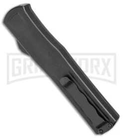 AKC F-20 Black W/ Tie Dye Inlay D/A OTF Automatic Knife - Satin Plain -Best Knifes Shop AKC F 20 DA SP OTF Auto Black Tie Dye Inlay Satin BHQ 152893 jr side large