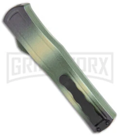 AKC F-20 Camo D/A OTF Automatic Knife - Spear Point Satin Plain -Best Knifes Shop AKC F 20 DA SP OTF Auto Camo Satin BHQ 141095 jr side large