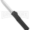 AKC F-20 Black D/A OTF Automatic Knife - Spear Point Satin Plain -Best Knifes Shop AKC F 20 DA SP OTF Auto black Satin BHQ 141097 jr large