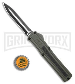 AKC F-20 OD Green Aluminum Dagger OTF Automatic Knife - 2-Tone Black Plain 9 AKC F-20 OD Green Aluminum Dagger OTF Automatic Knife - 2-Tone Black Plain -Best Knifes Shop AKC F 20 Dagger OTF Auto OD Green Aluminum TT Black BHQ 179398 jr bottlecap large